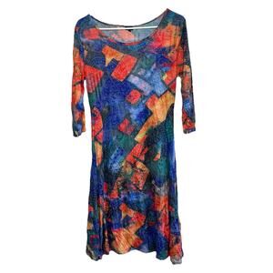 Shana A-line Dress XS Eclectic Boho Earthy Maximalist Lagenlook Art To Wear V17